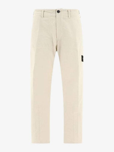 Wappen Gabardine Chino Straight Pants Beige - STONE ISLAND - BALAAN 1