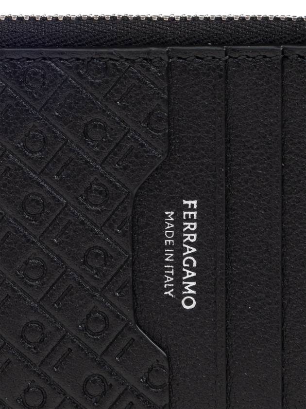 FERRAGAMO Leather Card Case, Men's, Black - SALVATORE FERRAGAMO - BALAAN 5