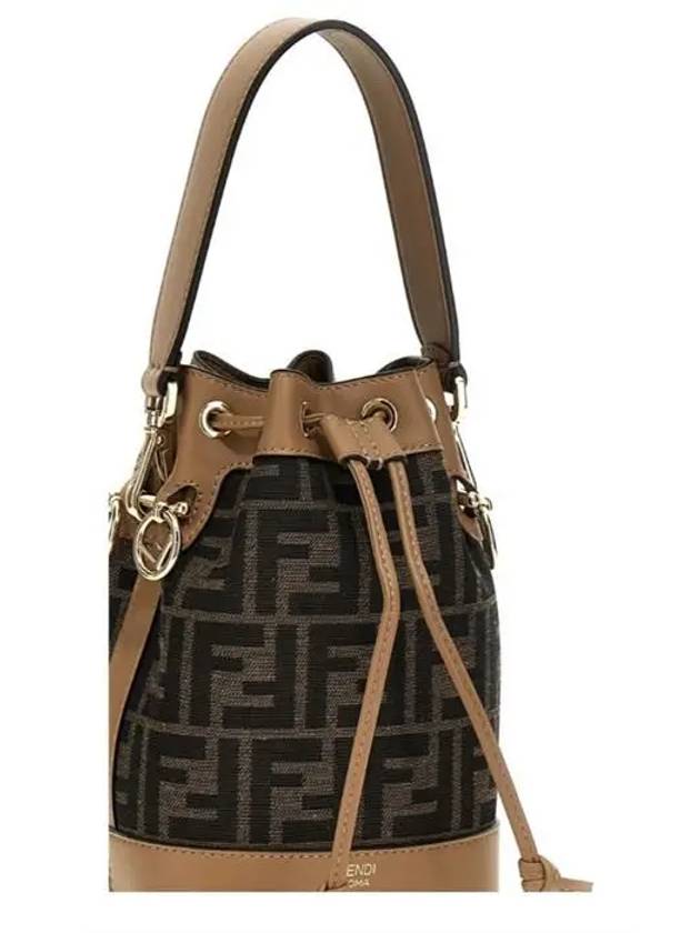 Mon Tresor FF Mini Fabric Bucket Bag Brown - FENDI - BALAAN 4