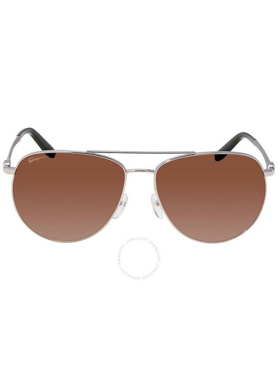 Ferragamo Brown Pilot Sunglasses SF157S 045 60 - SALVATORE FERRAGAMO - BALAAN 2