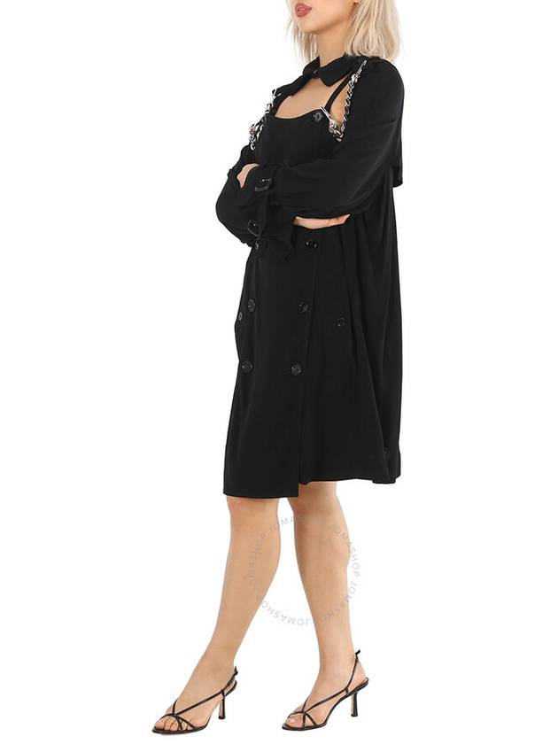 Burberry Black Deconstructed Crepe Trench Coat Dress, Brand Size 8 (US Size 6) - BURBERRY - BALAAN 3