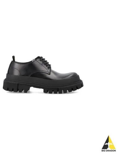 Dolce Gabbana Lace up Lug Sole Derby Shoes Black CS2057 AD410 - DOLCE&GABBANA - BALAAN 1