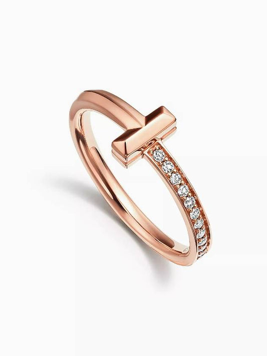 Tiffany T1 Ring 2 5mm Rose Gold Diamond Women - TIFFANY & CO. - BALAAN 1