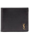 Tiny Cassandre Gold Monogram Half Wallet Black - SAINT LAURENT - BALAAN 1