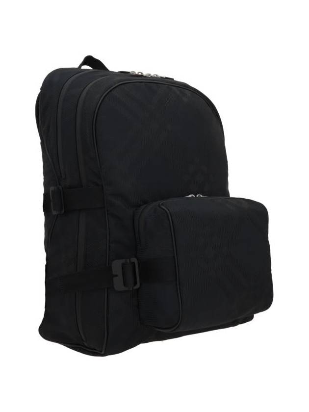 Check Print Jacquard Backpack Black - BURBERRY - BALAAN 5