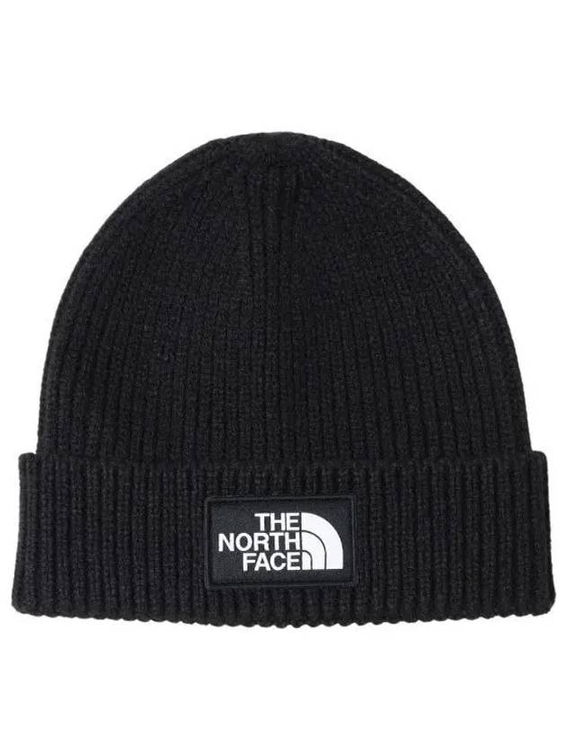 TNF Logo Box Cuffed Beanie Black - THE NORTH FACE - BALAAN 2