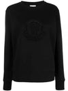 Crystal Logo Cotton Sweatshirt Black - MONCLER - BALAAN 2