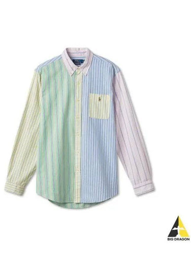 Custom Fit Striped Oxford Fun Shirt Multi - POLO RALPH LAUREN - BALAAN 1