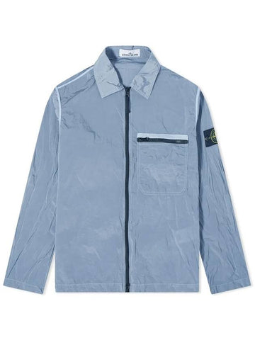 Nylon Metal Econyl Regenerated Zip-Up Jacket Sky Blue - STONE ISLAND - BALAAN 1