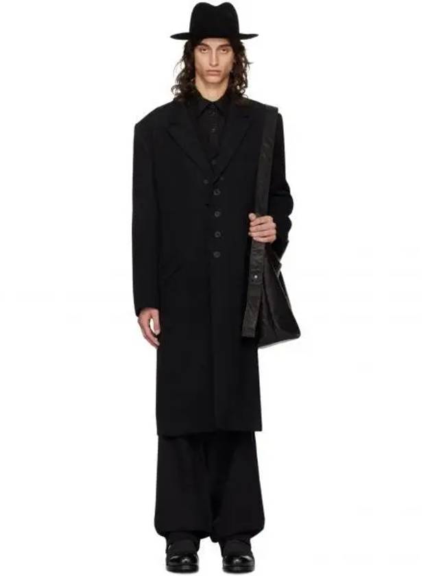 Black Button Lapel Coat 242573M176003 270835 1147557 - YOHJI YAMAMOTO - BALAAN 1