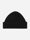 Logo Patch Rib Wool Beanie Black - STONE ISLAND - BALAAN 3