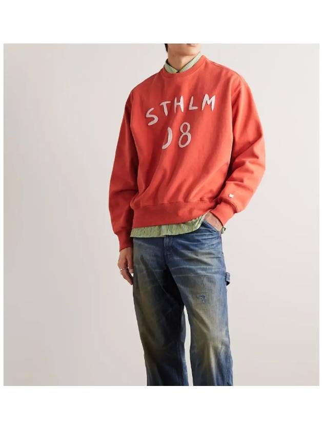 Relaxed Fit Patch Print Sweatshirt Chili Orange - ACNE STUDIOS - BALAAN 3