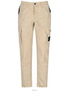 Men's Wappen Patch Slim Cargo Straight Pants Beige - STONE ISLAND - BALAAN 2