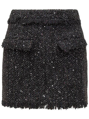 Msgm Black Wool Blend Skirt - MSGM - BALAAN 1