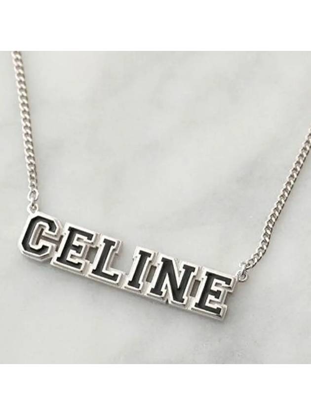 Logo University Silver Necklace Pendant 460DS6SSE - CELINE - BALAAN 3