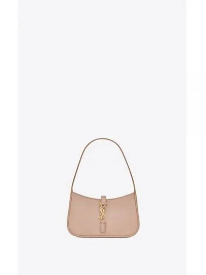 LE 5A 7 Small Smooth Leather Hobo Shoulder Bag Rosy Sand - SAINT LAURENT - BALAAN 2