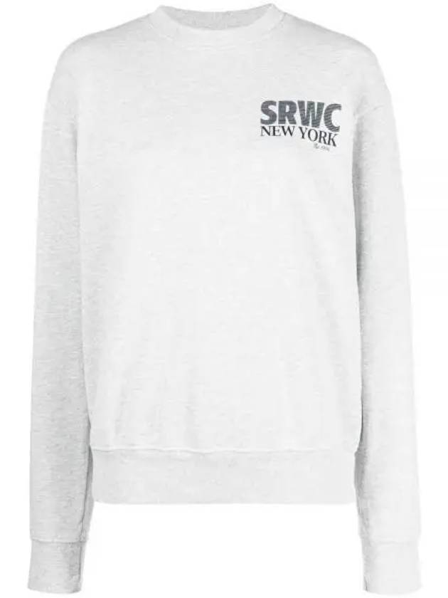 Slogan Print Cotton Sweatshirt Grey - SPORTY & RICH - BALAAN 2