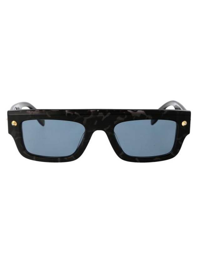 Sunglasses AM0427S 003 003 HAVANA HAVANA BLUE - ALEXANDER MCQUEEN - BALAAN 1