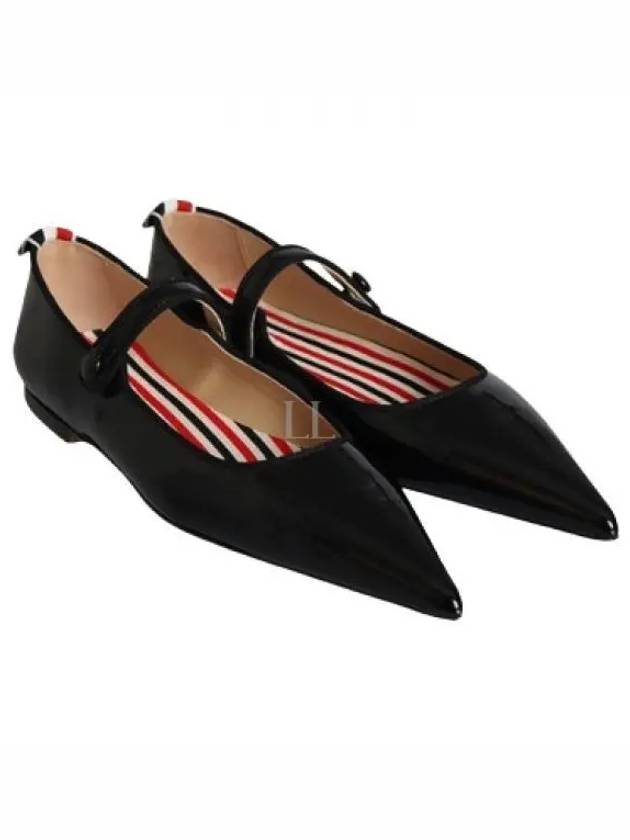 Soft Patent Leather Pointed Thom John Flat Black - THOM BROWNE - BALAAN 2