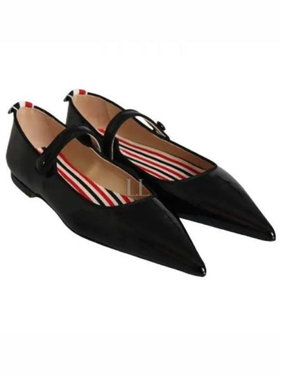 Soft Patent Leather Pointed Thom John Flat Black - THOM BROWNE - BALAAN 2