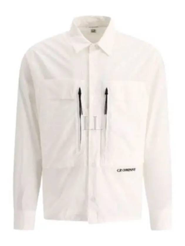 Cotton Popeline Over Long Sleeve Shirt White - CP COMPANY - BALAAN 2