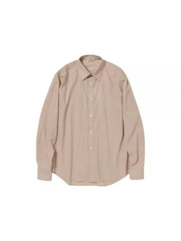 SUPER FINE WOOL STRIPE SHIRT LIGHT BROWN A24SS01WW striped - AURALEE - BALAAN 1