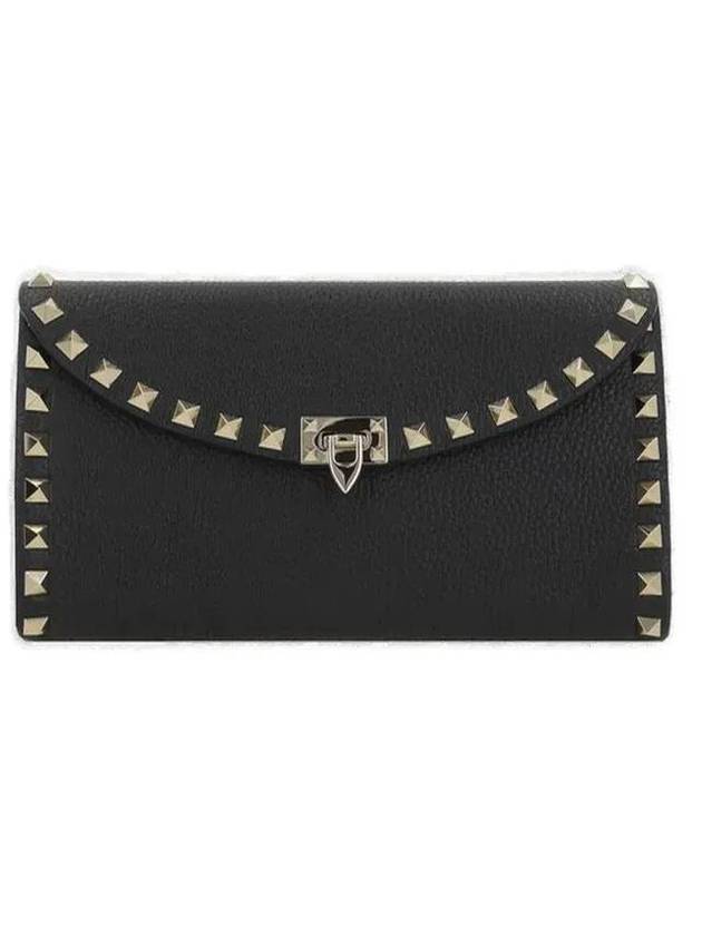 Women's Rockstud Clutch Bag Black - VALENTINO - BALAAN 1