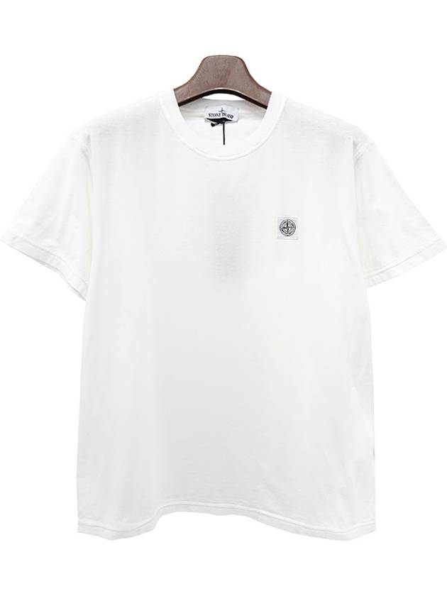 Organic Cotton Short Sleeve T-Shirt White - STONE ISLAND - BALAAN 2