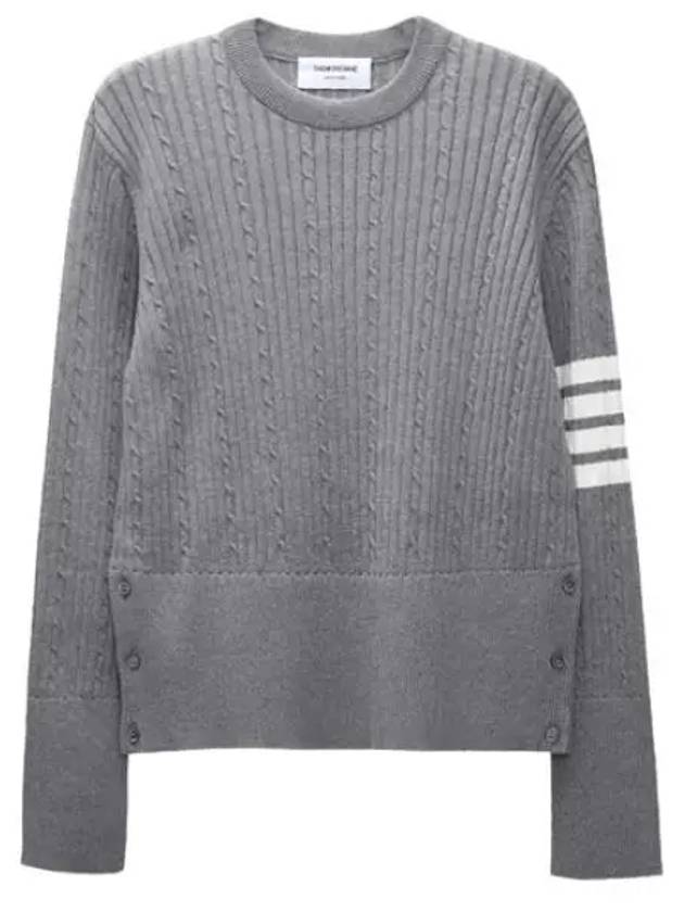 Diagonal striped baby cable rib cotton knit - THOM BROWNE - BALAAN 1