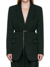 Belted Wool Blazer Jacket Green - BOTTEGA VENETA - BALAAN 2