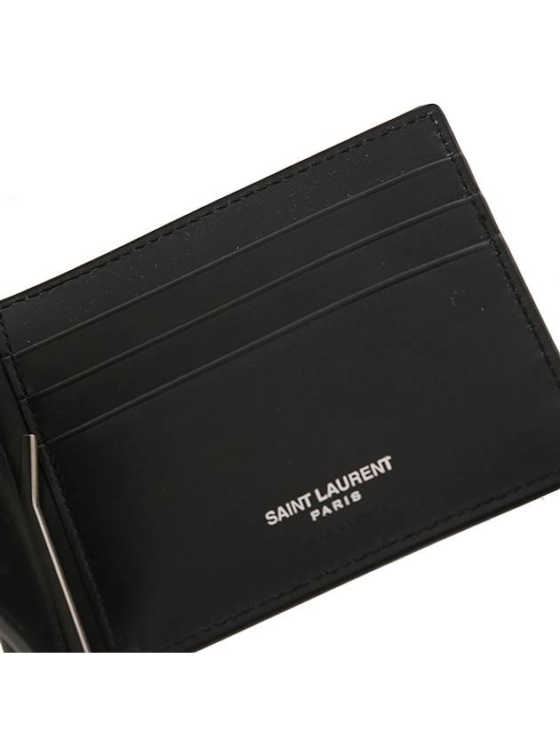 Monogram Money Clip Half Wallet Black - SAINT LAURENT - BALAAN 6