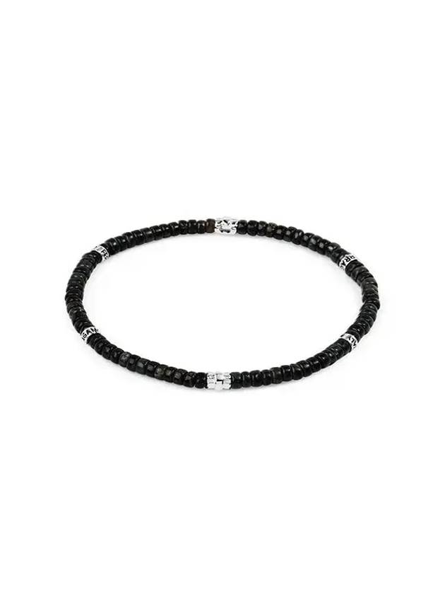 Gancini Hawk Eye Metallic Beads Medium Bracelet Black - SALVATORE FERRAGAMO - BALAAN 1