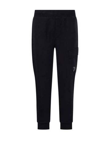 Diagonal Raised Fleece Cargo Track Pants Black - CP COMPANY - BALAAN 1