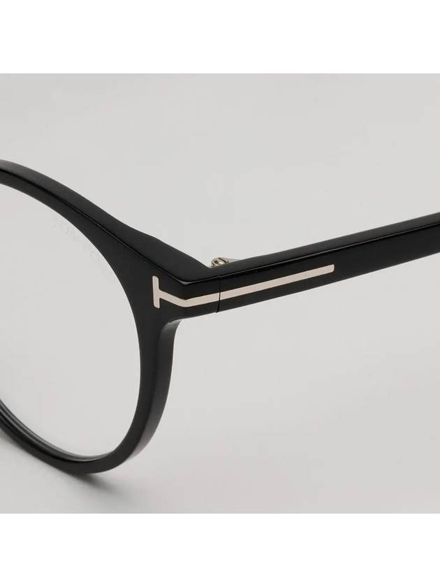 Blue light blocking glasses frame TF5996KB 001 round black horn rim Asian fit - TOM FORD - BALAAN 5