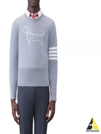 Hector 4-Bar Crewneck Pullover Merino Wool Knit Top Grey - THOM BROWNE - BALAAN 2