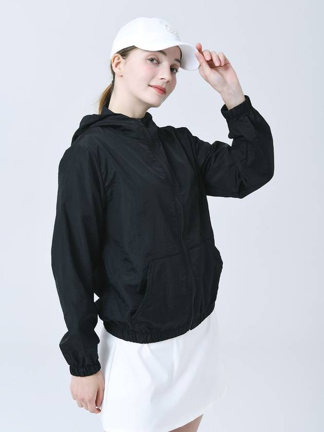 24 SS Hooded Anorak Regular Fit Black Wind Jumper DO2242WB04 - DOYOUKNOWMC GOLF WEAR - BALAAN 2