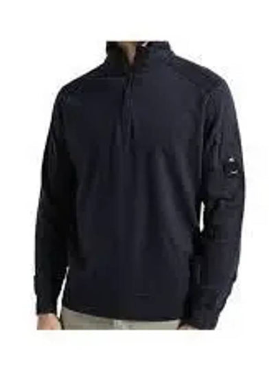 Light Fleece Half Zip-Up Sweatshirt Navy - CP COMPANY - BALAAN 2