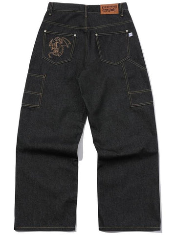 FIRE DRAGON DENIM PANTS DEEP INDEGO - KEEMHII - BALAAN 1