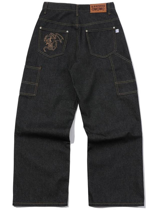 FIRE DRAGON DENIM PANTS DEEP INDEGO - KEEMHII - BALAAN 1