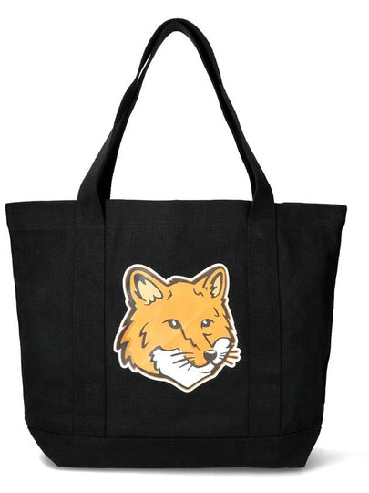 Fox Head Print Tote Bag Black - MAISON KITSUNE - BALAAN 2