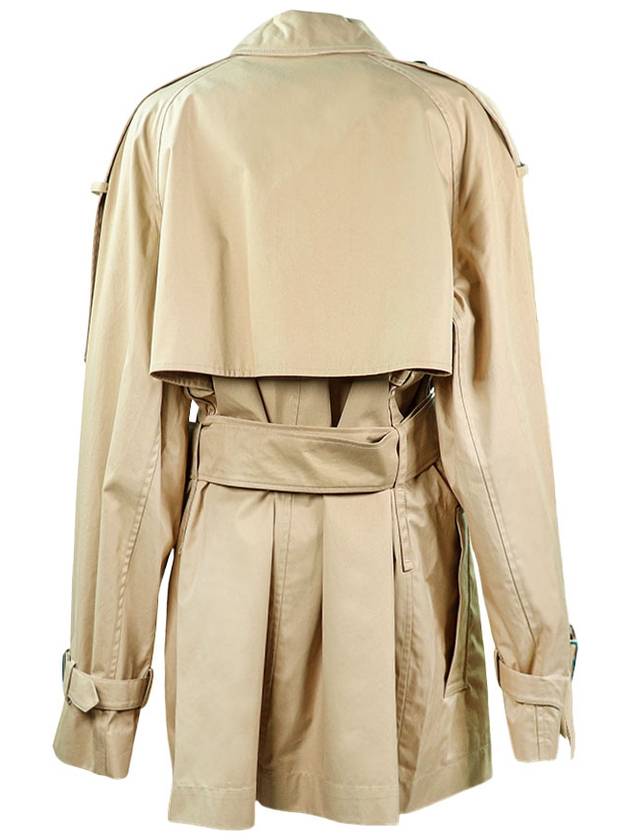 Short Gabardine Trench Coat Beige - BURBERRY - BALAAN 3