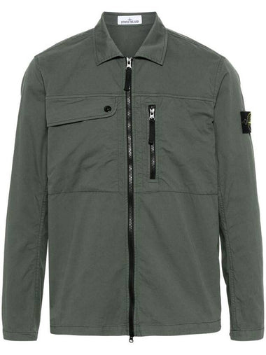 Supima Cotton Twill Stretch-TC Jacket Khaki - STONE ISLAND - BALAAN 1