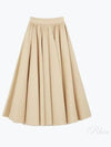 Long Flared A-Line Skirt Beige - PATOU - BALAAN 2