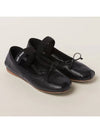 Women's Logo Leather Ballerinas Black - MIU MIU - BALAAN 3