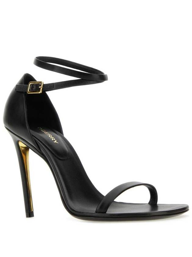 FW23 24 Black leather high heeled sandal 8069456124186 NBURBE A1189 - BURBERRY - BALAAN 3