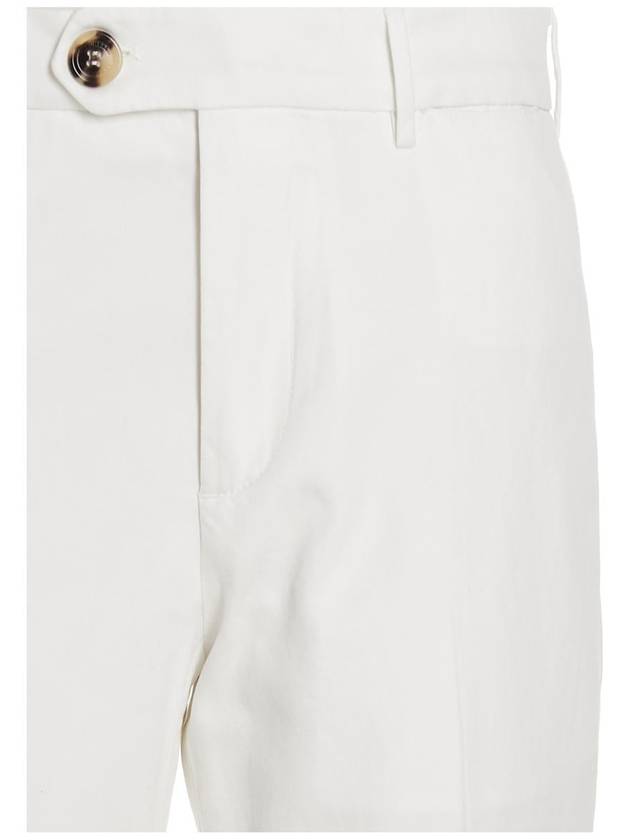 Cotton Chino Straight Pants White - BRUNELLO CUCINELLI - BALAAN 4