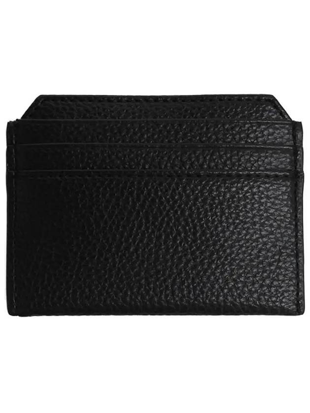 ORB Logo Grain Leather Slim Card Wallet Black - VIVIENNE WESTWOOD - BALAAN 3