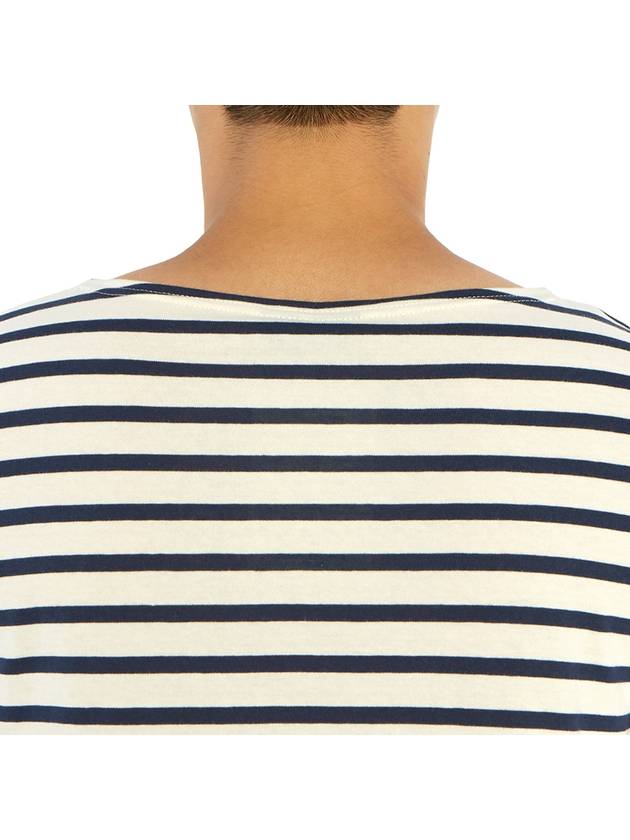 Minquiers Modern Stripe Long Sleeve T-Shirt Ecru Marine - SAINT JAMES - BALAAN 10