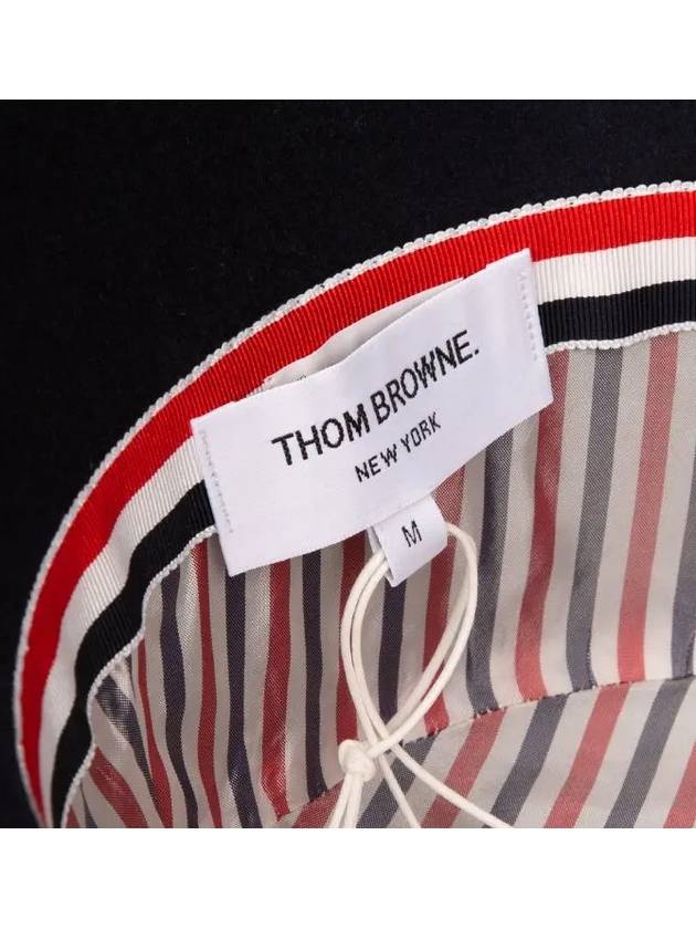 Logo Patch Wool Bucket Hat Navy - THOM BROWNE - BALAAN 6