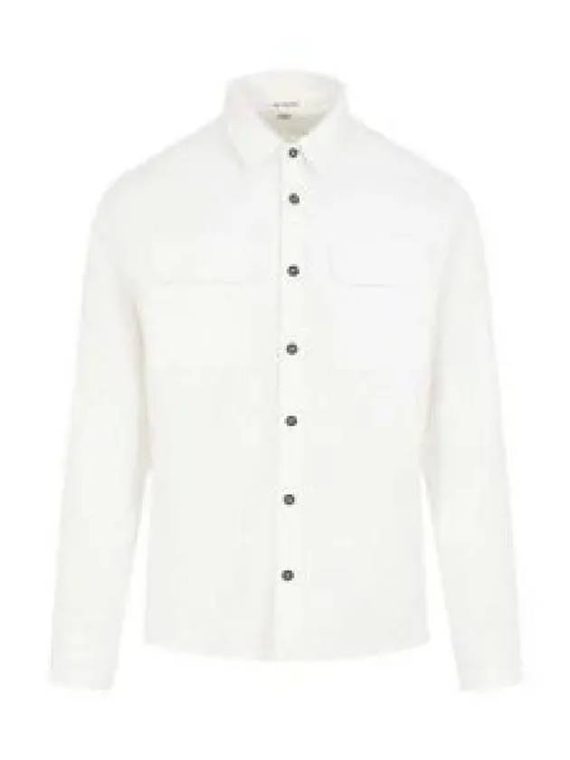 Organic Gabardine Buttoned Lens Long Slevee Shirt White - CP COMPANY - BALAAN 2